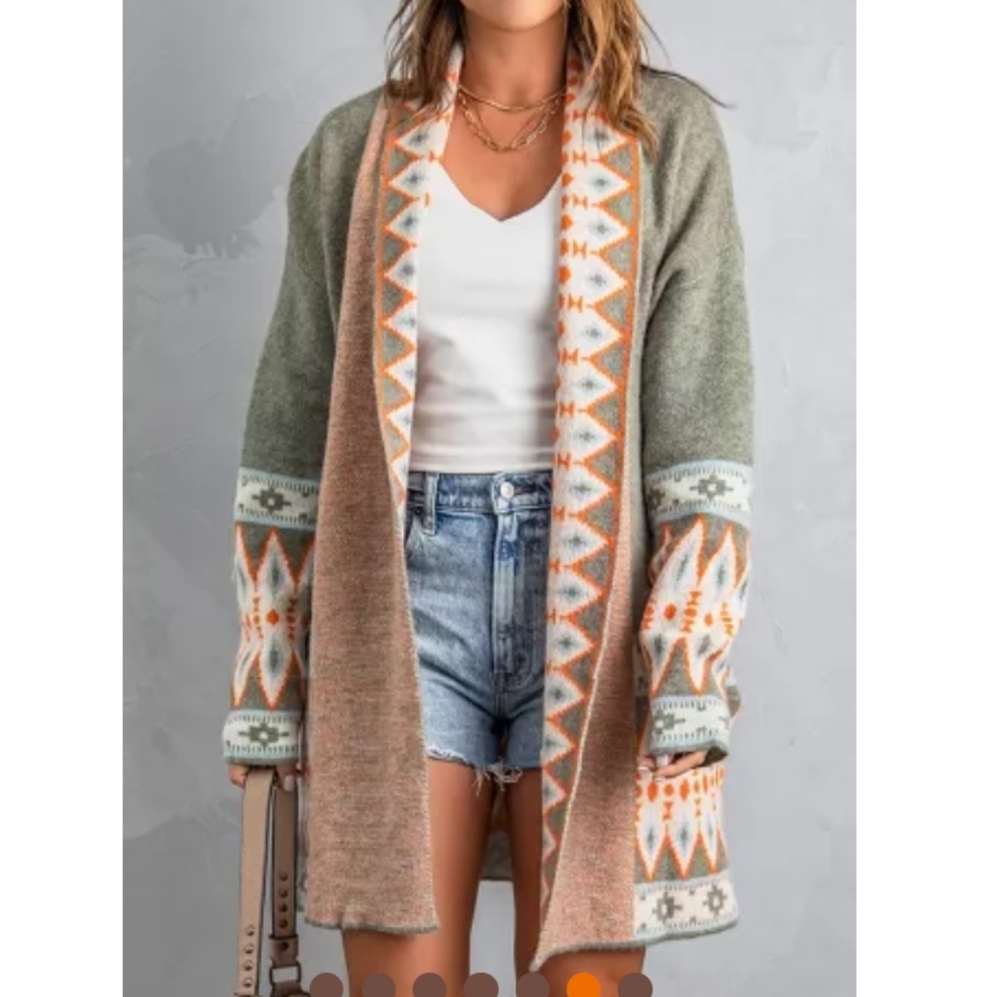 1 2x left😊  New boutique Aztec open front Cardigan - Picture 4 of 15